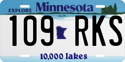 MN license plate 109RKS