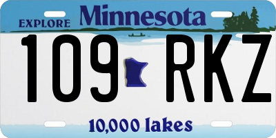 MN license plate 109RKZ