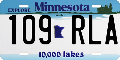MN license plate 109RLA