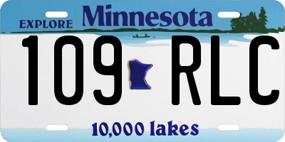 MN license plate 109RLC