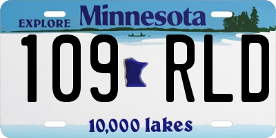 MN license plate 109RLD