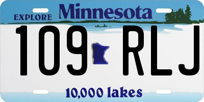 MN license plate 109RLJ
