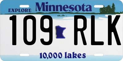 MN license plate 109RLK