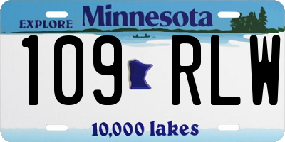 MN license plate 109RLW