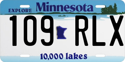 MN license plate 109RLX