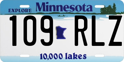 MN license plate 109RLZ