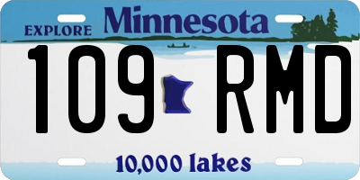 MN license plate 109RMD