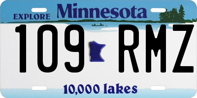 MN license plate 109RMZ