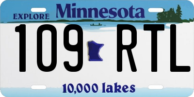MN license plate 109RTL