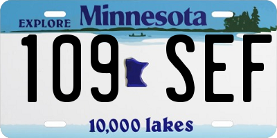 MN license plate 109SEF