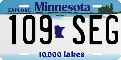 MN license plate 109SEG