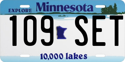 MN license plate 109SET