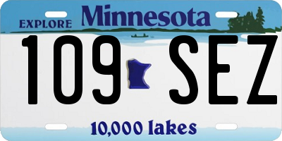 MN license plate 109SEZ