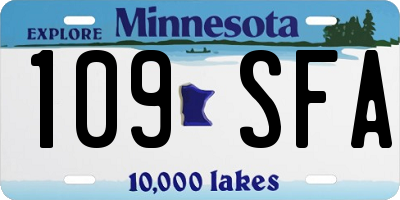 MN license plate 109SFA