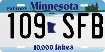 MN license plate 109SFB