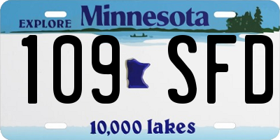 MN license plate 109SFD