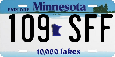 MN license plate 109SFF
