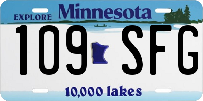 MN license plate 109SFG