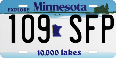 MN license plate 109SFP