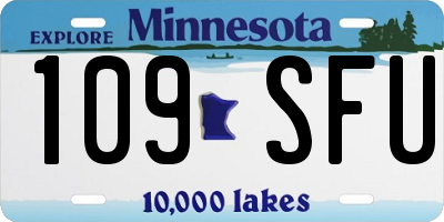 MN license plate 109SFU
