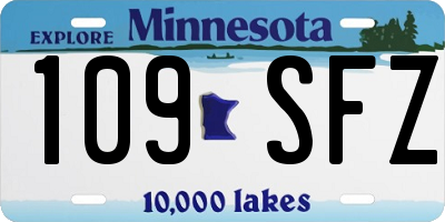 MN license plate 109SFZ