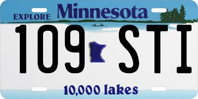 MN license plate 109STI