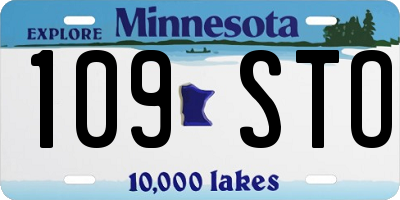 MN license plate 109STO