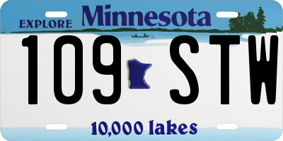 MN license plate 109STW