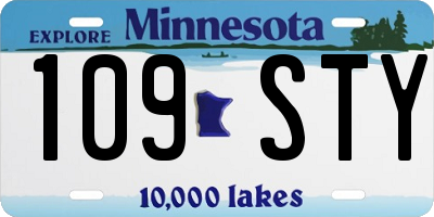 MN license plate 109STY