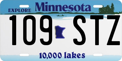 MN license plate 109STZ