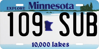 MN license plate 109SUB