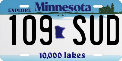 MN license plate 109SUD