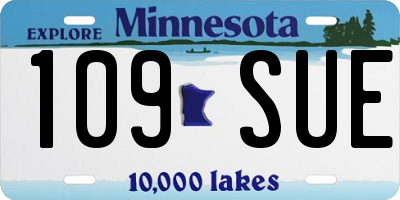 MN license plate 109SUE