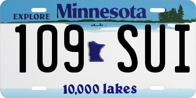 MN license plate 109SUI