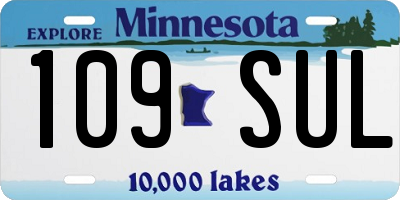 MN license plate 109SUL