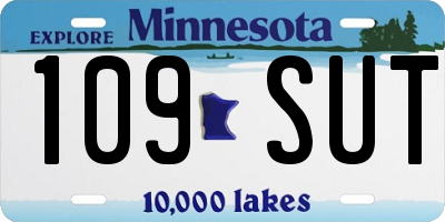 MN license plate 109SUT