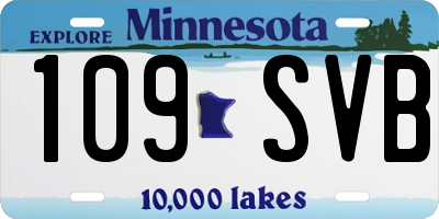 MN license plate 109SVB