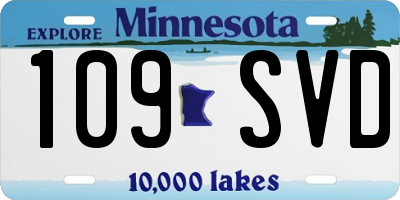 MN license plate 109SVD