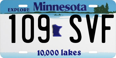 MN license plate 109SVF