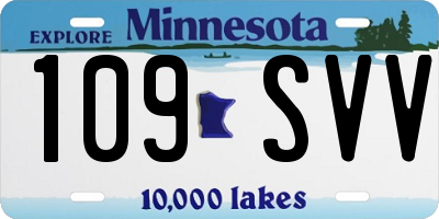 MN license plate 109SVV