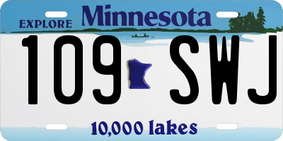 MN license plate 109SWJ