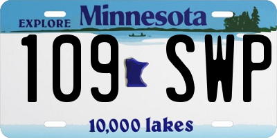 MN license plate 109SWP