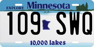 MN license plate 109SWQ