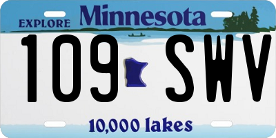 MN license plate 109SWV