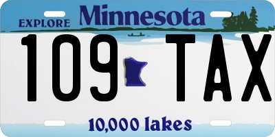 MN license plate 109TAX
