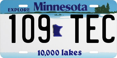 MN license plate 109TEC