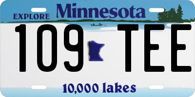 MN license plate 109TEE