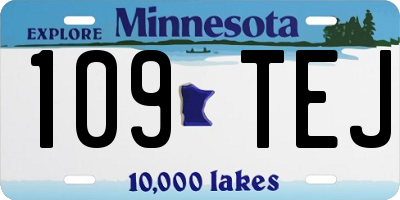 MN license plate 109TEJ