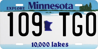 MN license plate 109TGO