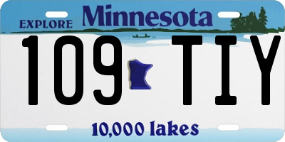 MN license plate 109TIY